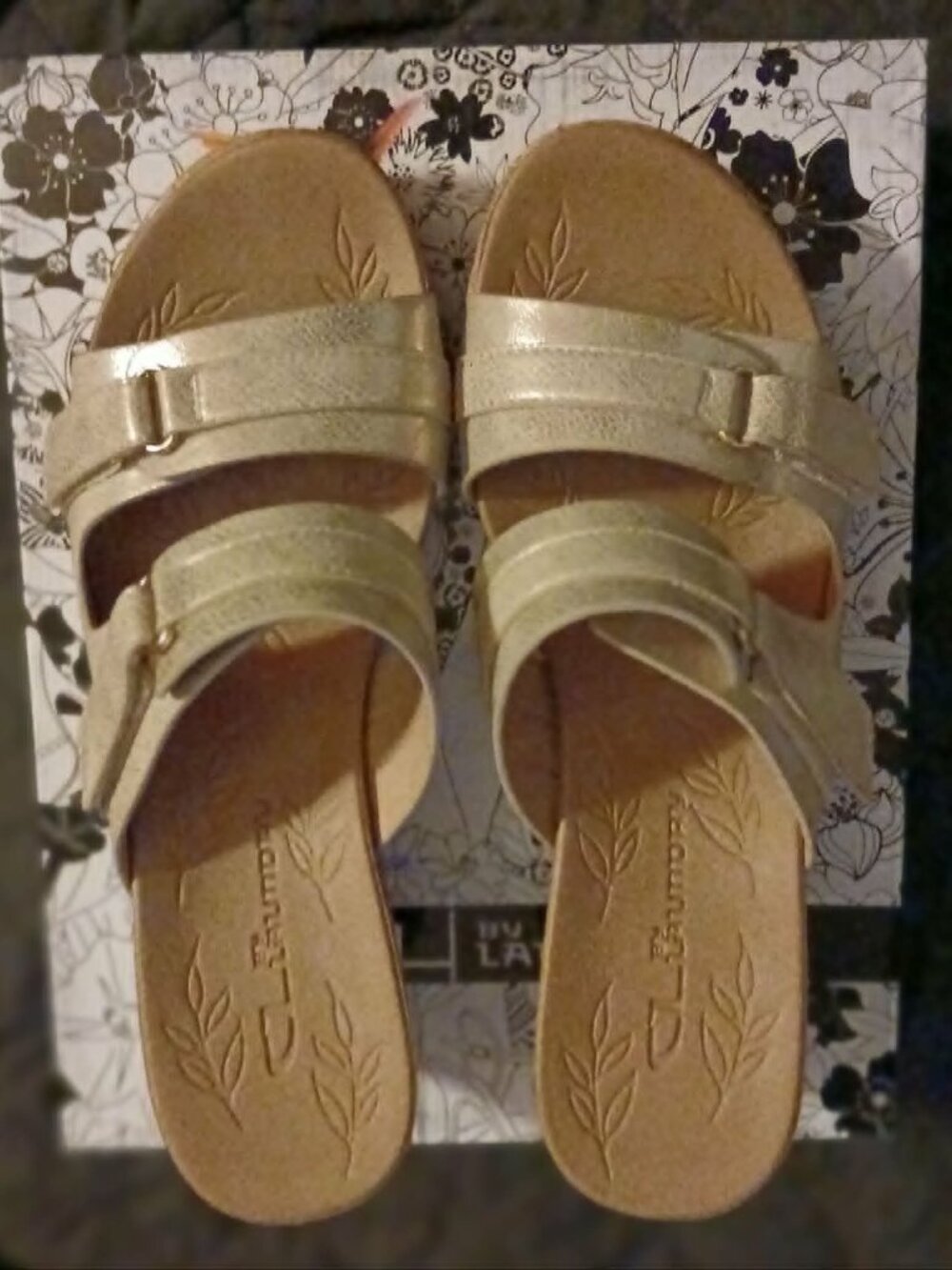 Kylo Gold Metallic Sandals from CL by Laundry, New in Box!